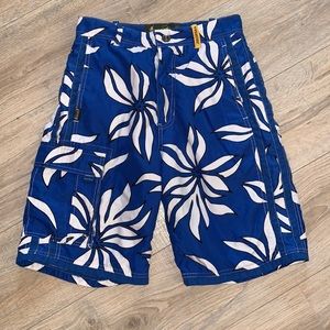 Wearfirst reversible blue Boys 16 swim trunks